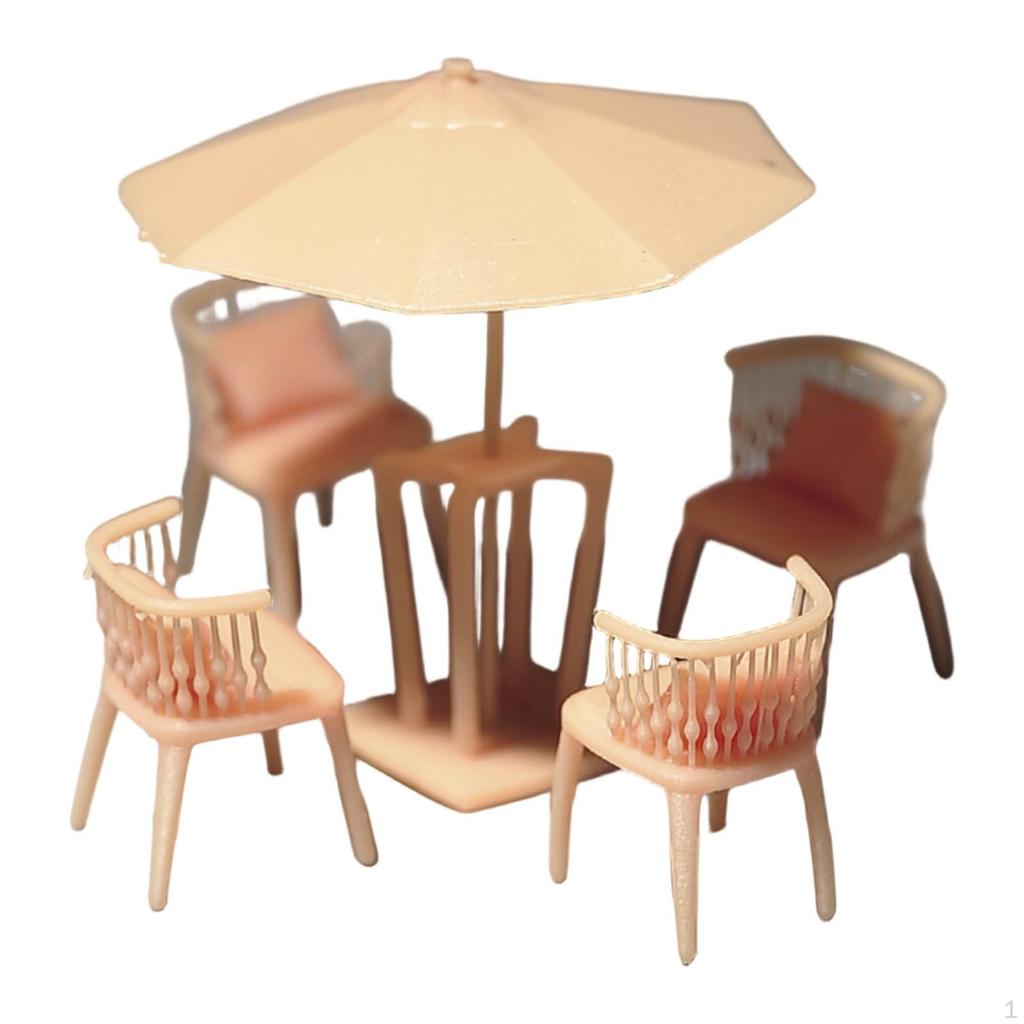 1/64 Миниатюрный Набор Стол Стул Мини Модель Мебели Декорация Креативный Крошечный Полимерный Современный Стол