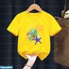 Tshirt for boys Cute marine fish graphic print tshirt for kids Fashion boys yellow short sleeved tshirt tops 115 years old