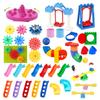 Big Building Blocks Parts Pipeline Playground Slide Ladder Swing Spin Gear Compatible Duploes Assemble Bricks Toys For Children