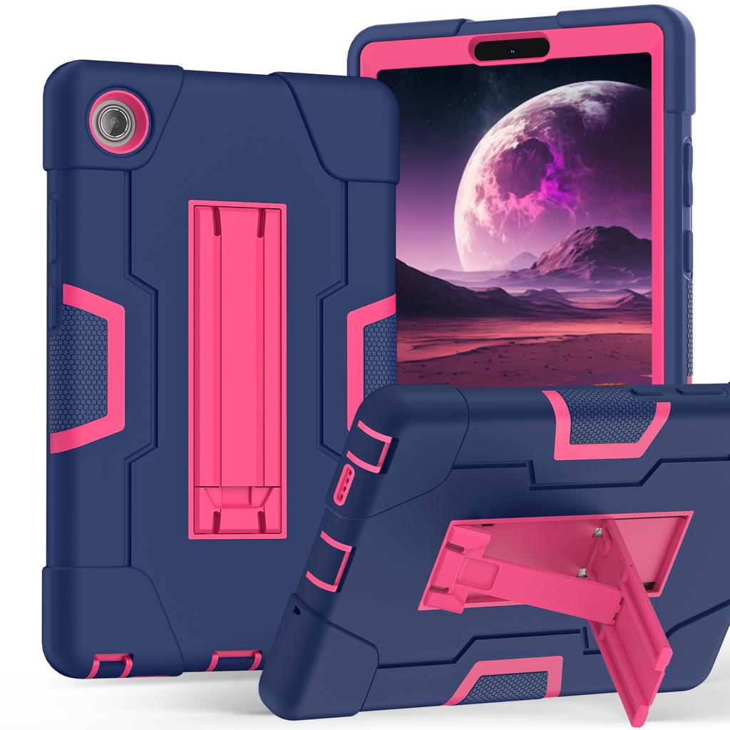 Kickstand Tablet Case for Lenovo Tab One (K9) 2025 8.7inch Model TB305FU PC-Silicone 3-Layers Rugged Heavy Duty Cover Shockproof