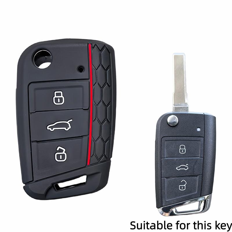 Силиконовый чехол для Volkswagen VW Polo Golf 7 Passat Tiguan MK2 Beetle Ateca Caddy T5 Складной чехол-брелок для автомобильного ключа Аксессуары