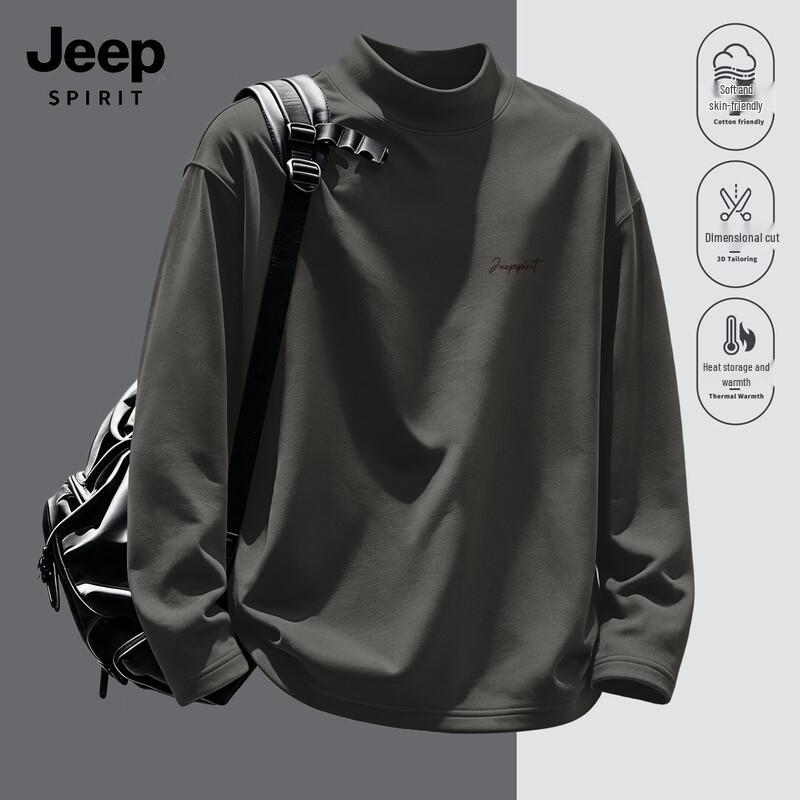 Мужская повседневная термофутболка JEEP SPIRIT с длинным рукавом и воротником-стойкой