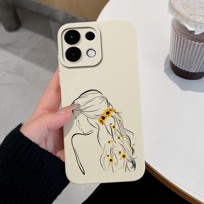 Для Oppo Realme 5 6 7 8 9 10 Pro Plus K12 A5 A5X чехлы для телефонов Sweet Girl Patterns Liquid Silicone Advanced Anti Slip Protective Shell для корпуса Oppo