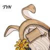 Creative Holiday Room Decor Wooden Fairy Door Decor, 2D Gnome Elf Ornament, Bunny Mushroom Hand Indoor Display Ornaments Painted Wood