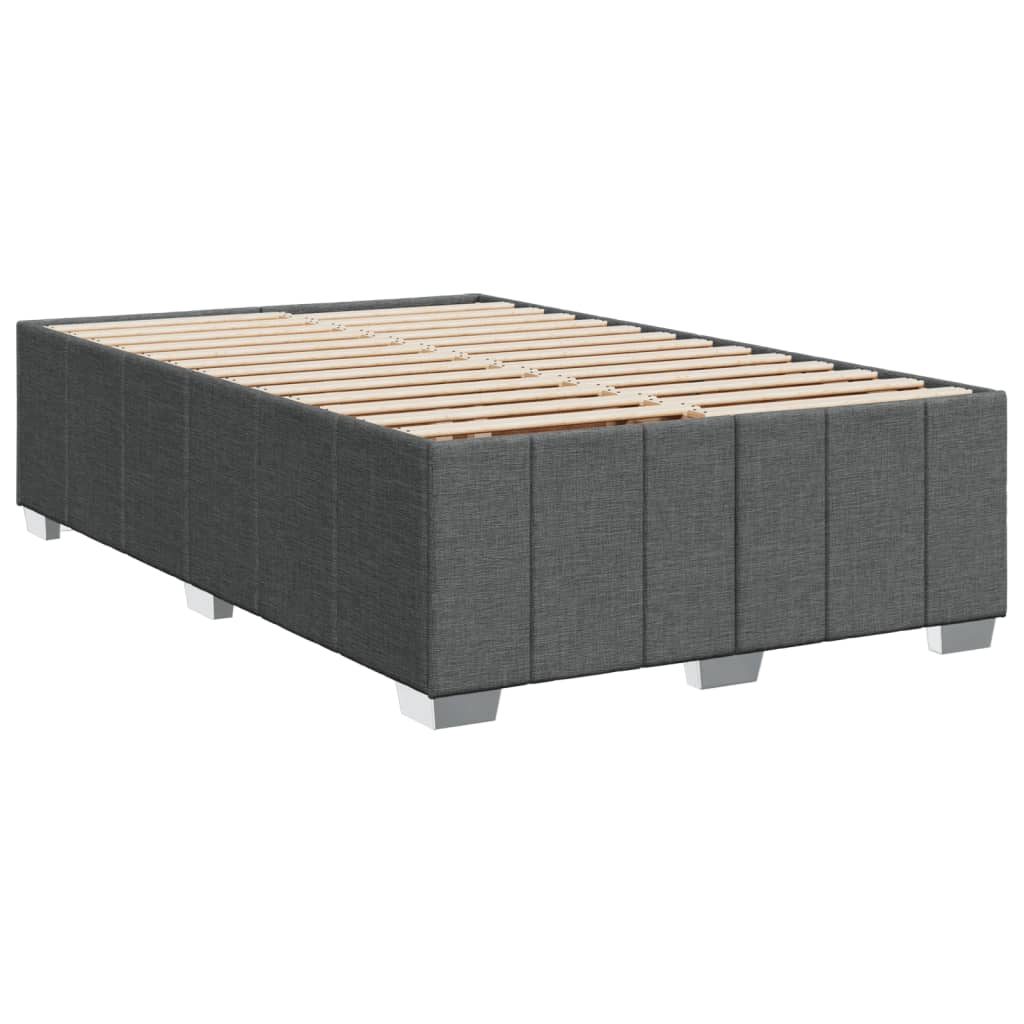 Box Spring Bed with Mattress Dark Grey 120 x 200 cm Fabric