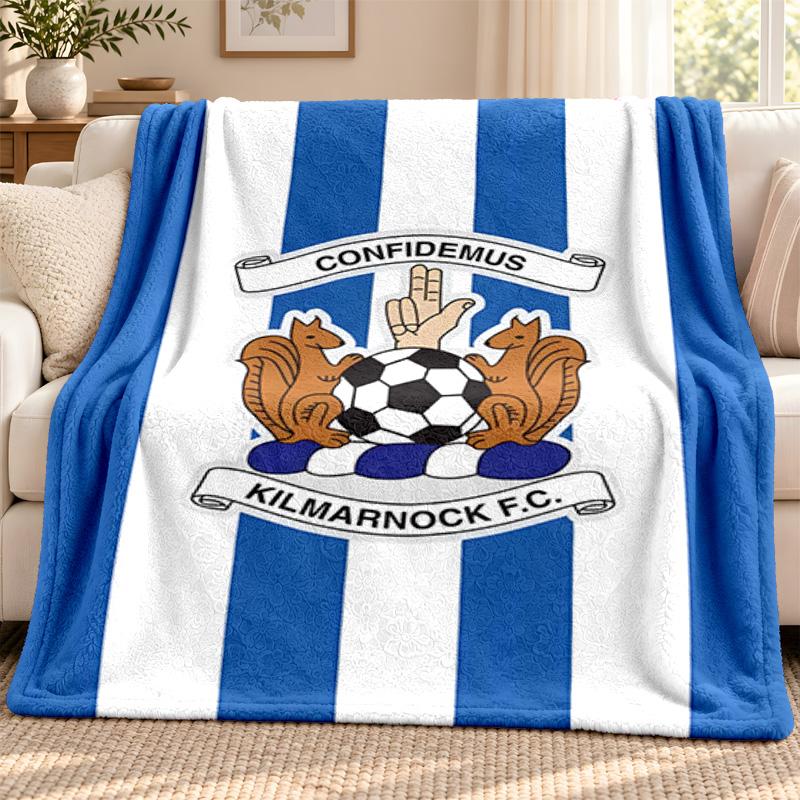 Kilmarnock FC blanket Flannel Blanket Soft Cozy Plush Throw for Sofa Bed Lightweight Home Decoration Outdoor camping