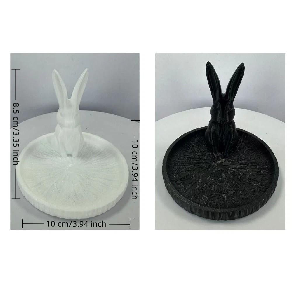 Animal Shaped Jewelry Storage Tray 3D Printed Bunny Ornament Necklace Display Tray Home Desktop