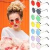 Fashion Retro Round Hippie Sunglasses  For Women Men Trendy Punk Disco Party Glasses Circle Metal Eyeglasses Uv400 Eyewear