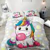 Rainbow Unicorn Three-Piece Digital Printing Kit Quilt Cover Bedding