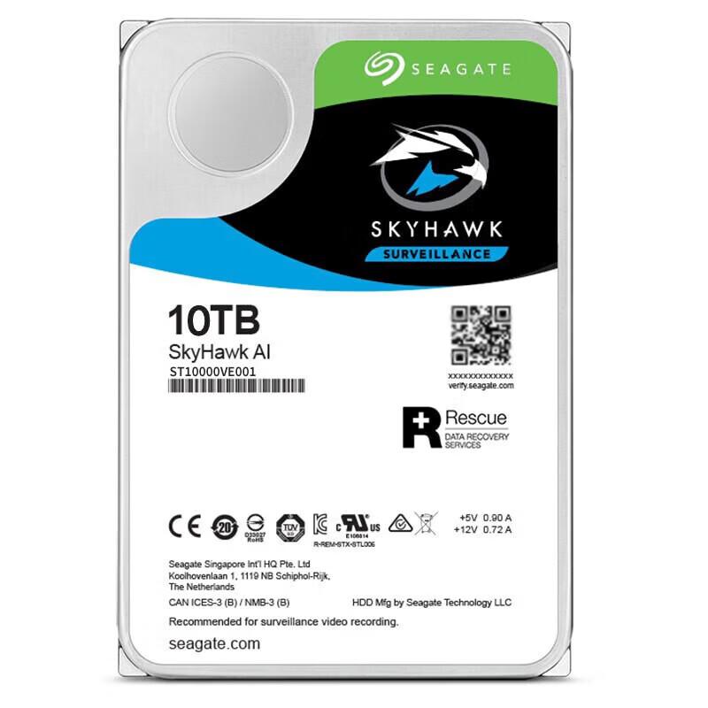 Seagate SkyHawk AI 10TB Surveillance Hard Drive