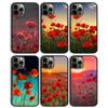 Красный Цветок Мака Чехол для Телефона Задняя Крышка для iPhone 17 Air 16 15 14 13 11 12 Pro Max Plus Чехол Coque
