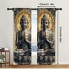 2Pc Buddha Printed Curtains Polyester Classic Style For Home Decor Window Treatment For Bedroom Office Kitchen Living Room And