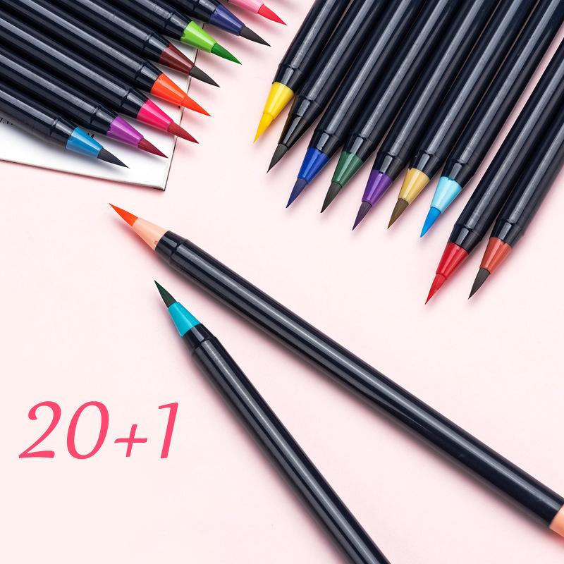 20 цветов акварельные кисти маркеры ручки набор с растушевкой водяной ручки, рисование краской каллиграфия искусство