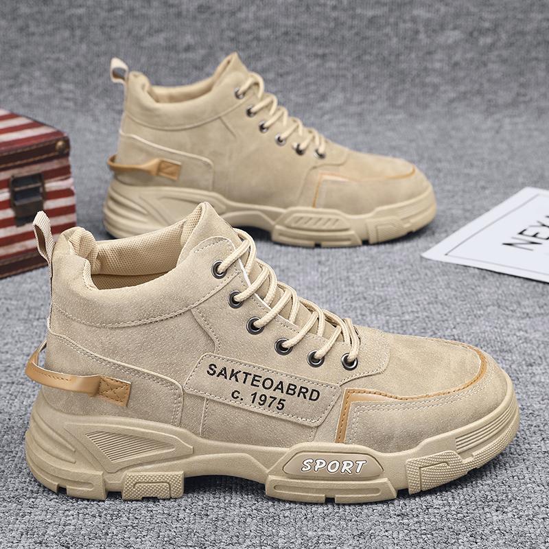 Autumn Winter Men's Boots High Top Leather Shoes Men's Ankle Boots Fashion Comfortable Motorcycle Boots Platform Boots Man