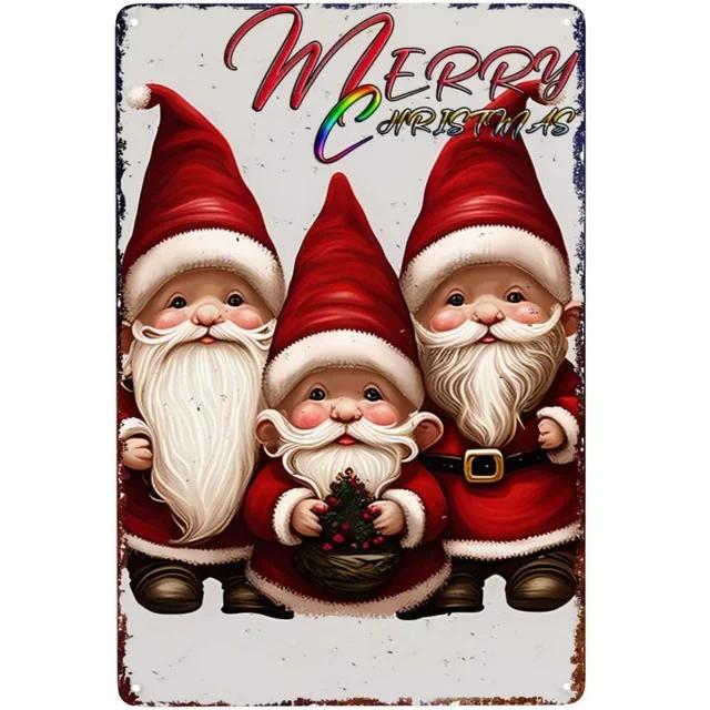 Vintage Merry Christmas Metal Tin Sign Rustic Wall Art Plaque for Home Cafe Garden Bar Club Man Cave Perfect Holiday Decor