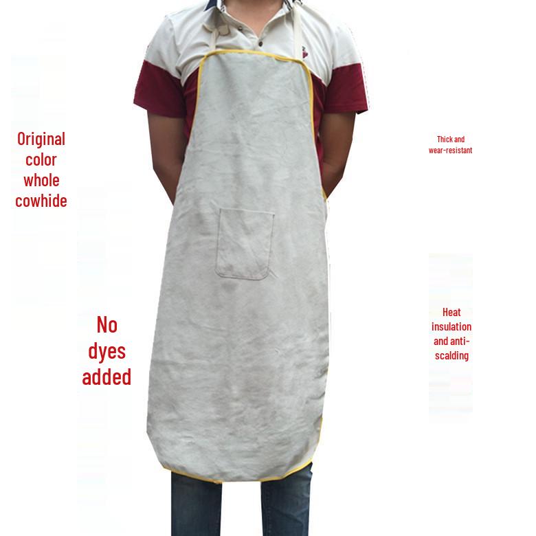 Сварочный фартук из коровьей кожи - Теплоизоляционный, Защищающий от ожогов, Жаростойкий Защитная рабочая одежда.