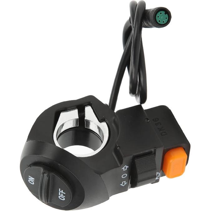 Electric Bike Light Switch, 3 in 1 Ebike Spotlight Headlight On Off Lightweight Universal Control Tuning Horn Signal Light Switch for Electric