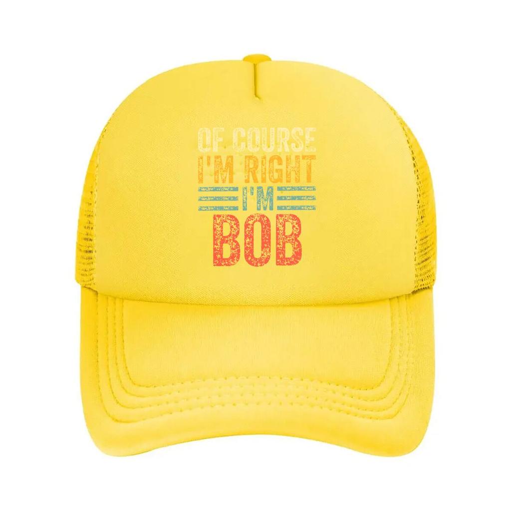 Of Course Im Right Im Bob Vintage Mesh Baseball Cap Hip Hop