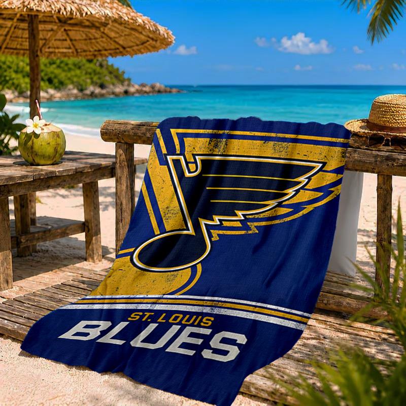 Blues Louis Crest Beach Towel Microfiber Beach Towel, Lightweight and Quick-Dry, for Summer Travel, Swimming Pool Fan Birthday Gift
