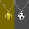 3 шт. Спортивный мяч ожерелье для мужчин женщин бейсбол баскетбол футбол кулон ожерелье ювелирные изделия подарок для поклонников девочек мальчиков