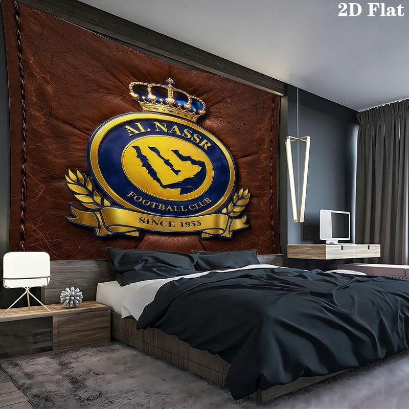 Al-Nassr FC Wall Tapestry Aesthetic Wall Hanging Printed Fabric Blanket Decorative Tapestries for Bedroom Living Room Home Decor