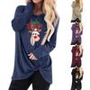 Women Fashion Casual Christmas Printed Long Sleeve Pullover Tops