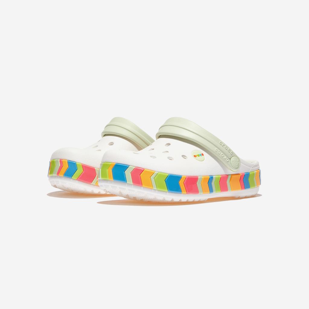 [Crocs] Chevron Band Clog Kids [CRS213839-WHITE/MULTI]