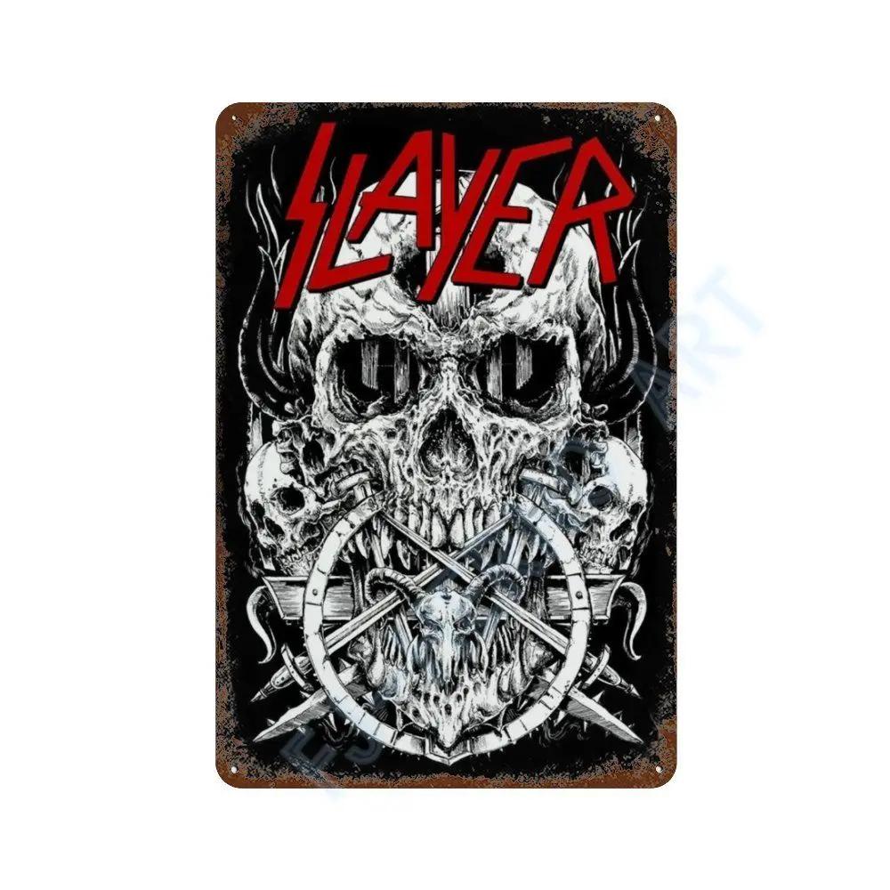 Винтажный Постер Альбома Slayer Хэви-метал Металлическая Жестяная Вывеска Табличка Nordic Настенное Искусство Тарелки для Декора Комнаты Дома Подарки для Мальчика