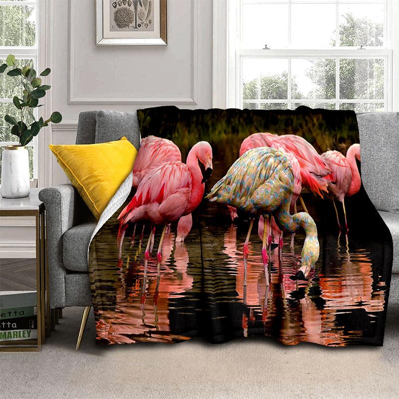 HD розовое одеяло с изображением тропического леса, птицы, фламинго, мягкое одеяло для дома, спальни, кровати, дивана, дорожного чехла для пикника, детское одеяло