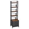 Media Storage Cabinet, 4-Shelf DVD Shelf Organizer with Drawers, 40 x 30 x 143.5 cm Multimedia Storage Organizer for CDs, DVDs, Books and Games, CD
