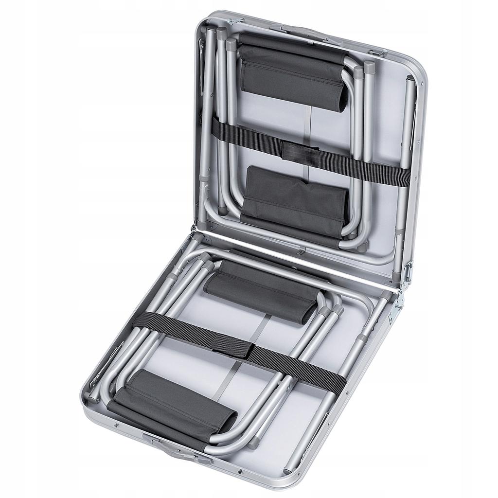 KADAX Tourist Set Folding Table 120cm + 4 Chairs 5in1 Camping Grill