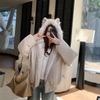 Winter New Two-sided Hooded Cute Short Splicing Casual Fashion Trend Loose Cotton Coat Women