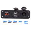 Three-Function Dual USB Charger + LED Voltmeter + 12V Socket Panel Rechargeable Power Adapter Suitable For Yacht Car Accessories