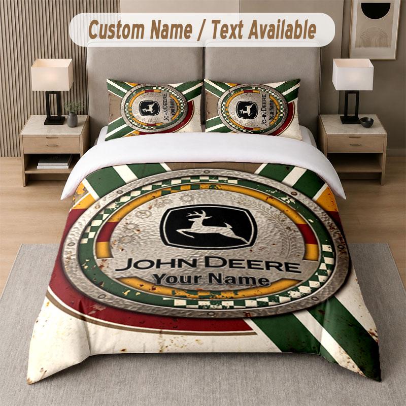 Постельное белье на заказ с рисунком John Deere, Печать имени Текст 1 пододеяльник плюс 2 наволочки Домашний текстиль