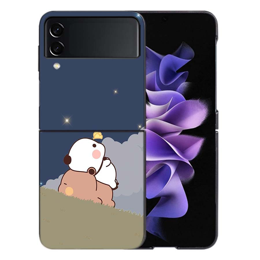 Милый Чехол BuBu DuDu для Samsung Z Flip7 6 Galaxy Чехол Ударопрочный Z Flip5 Z Flip3 4 5G Жесткая Крышка Телефон TPU PC Жесткий Funda