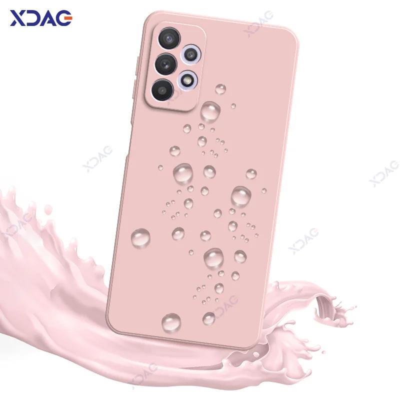 Роскошный квадратный жидкий силиконовый чехол для Samsung Galaxy A32 4G 5G SamsungA32 360 Soft Phone Back Cover Armor Shield Coque