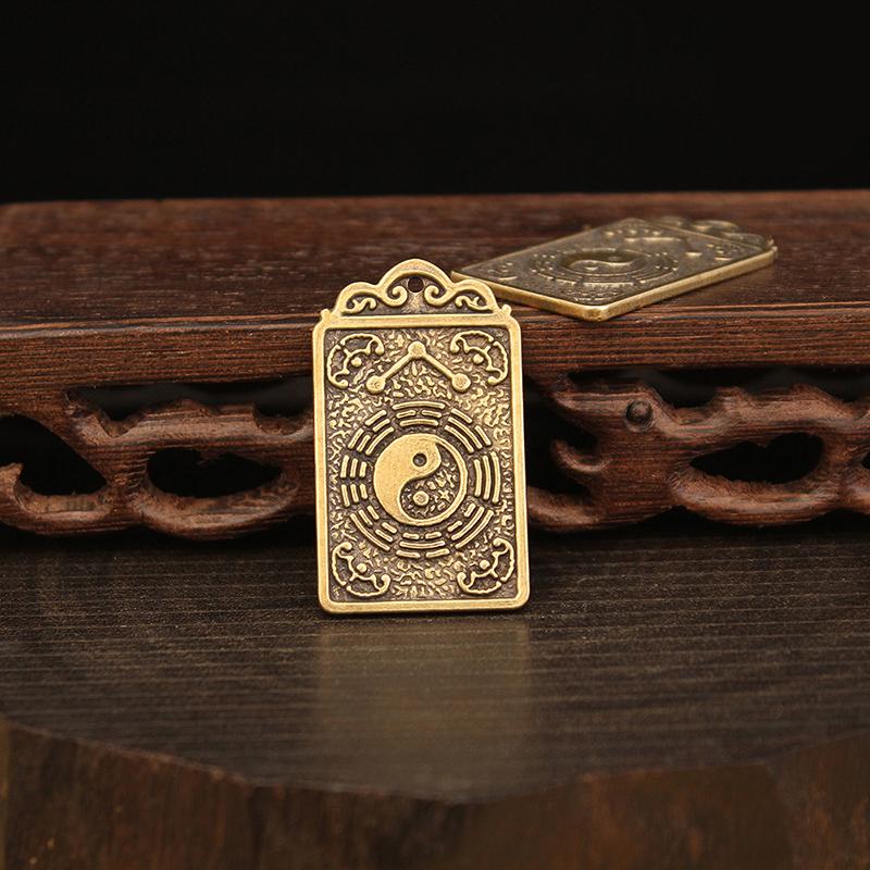 1Pc 2024 Year Of The Dragon Tai Sui Fu Dragon Year Card Pendant Brass Keychain Feng Shui Zodiac Peace Protect Body Pendant