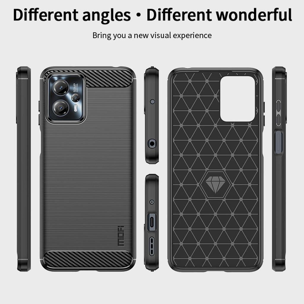 MOFI JK TPU Series-1 For Motorola Moto G13 4G/G23 4G Carbon Fiber Phone Case Brushed TPU Anti-drop Phone Cover