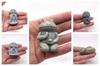RemeeHi Jizo Statue Set, a Soothing and Cute Small Figurine, a Jizo Guardian Deity, Made of Granite, Perfect for Wishing Happiness and Good Fortune,