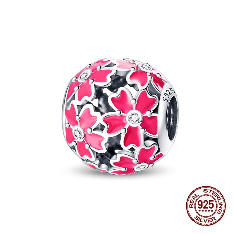 925 Sterling Silver Butterfly Tulip Iris Flower Charms Beads Fit 925 Original Bracelets Fine DIY Valentine Jewelry Gifts