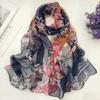 Fashion Scarf for Women Lightweight Sheer Floral Chiffon Scarf Shawls Thin Fall Winter Ladies Neck Scarves