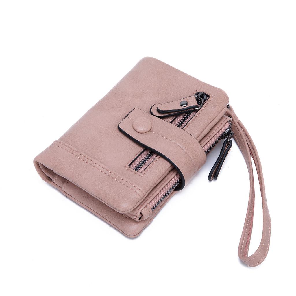 New Women's Wallet Fashion Zipper Buckle Clutch Multi-function Short Change Bag