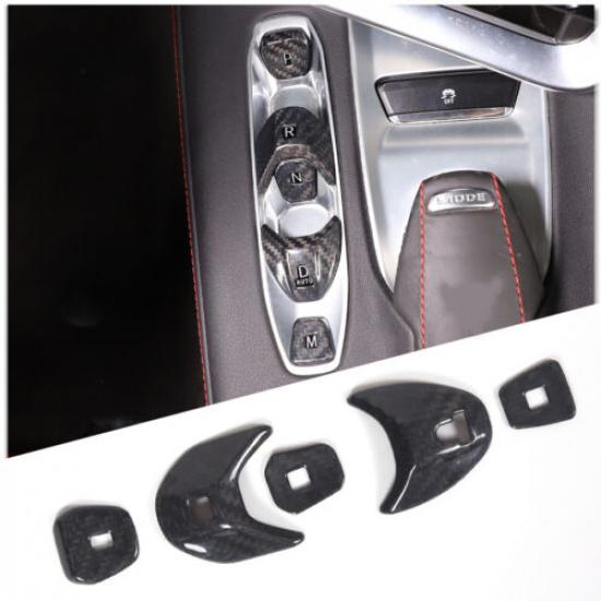 Real Carbon Fiber Transmission Control PRND Button Cover For Corvette C8 -25