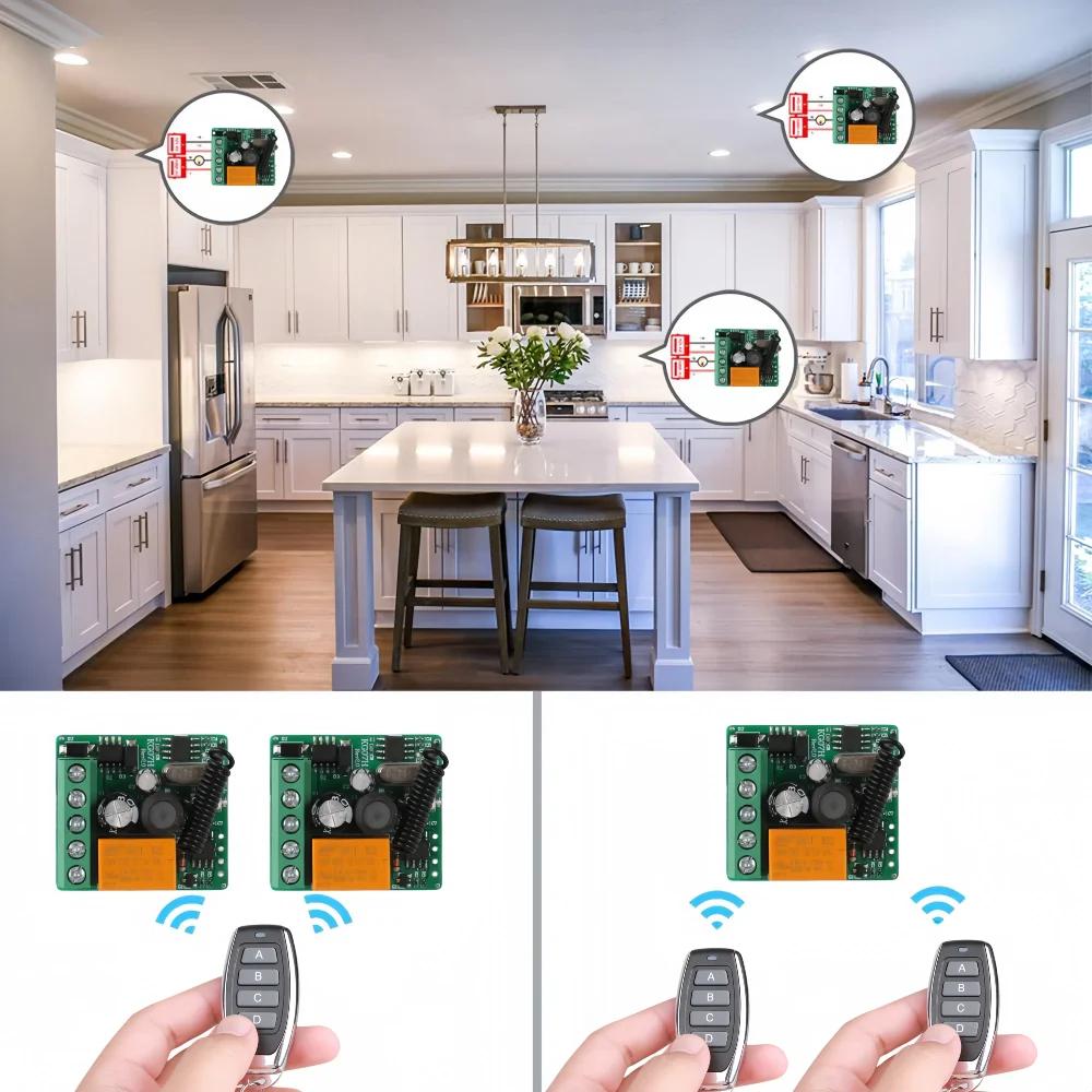 433 МГц DC 12В 24В 36В 1-канальный Универсальный Беспроводной Переключатель-Реле Приемник Модуль Радиочастотный Передатчик 433 МГц Пульт Дистанционного Управления