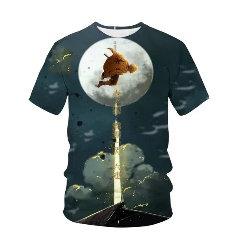 Футболка для детей из аниме «Убийца демонов Кимецу», летняя детская одежда с короткими рукавами, футболка с рисунком из мультфильма «Призрачный клинок»