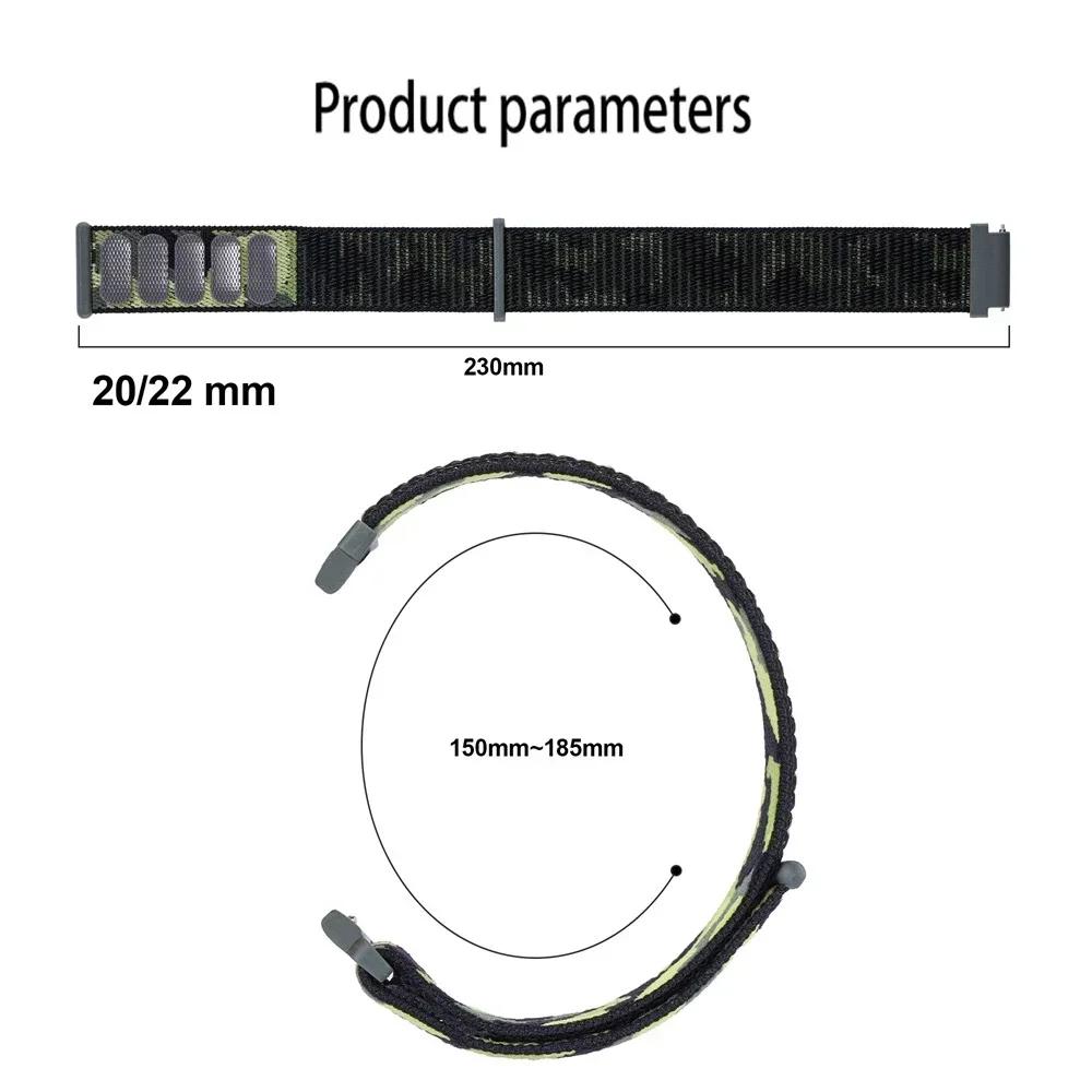 Нейлоновый ремешок-петля 20 мм 22 мм для Garmin Forerunner 55 165 965 265 265 Music Venu 3/2 Браслет для Garmin Active/Vivoactive 5