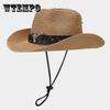 Американская ретро-соломенная ковбойская шляпа с головой быка, мужская ретро-повседневная шляпа от солнца, женская ветрозащитная дышащая панама