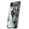 Chinese Style Landscape Hard PC Phone Case For Samsung Galaxy Z Flip 7 6 5 4 Black Cover For Galaxy Z Flip 3 Foldable Capas Bags