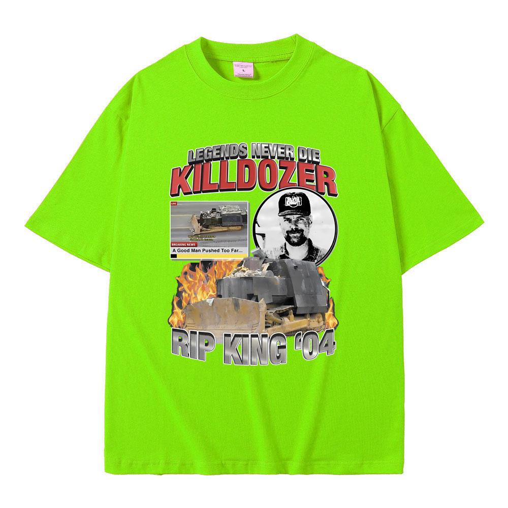 Легенды Не Умирают Футболки Killdozer Мужские Женские Повседневные Оверсайз Футболка с Коротким Рукавом Мужская Винтажная Готическая Футболка Чистый Хлопок Футболки