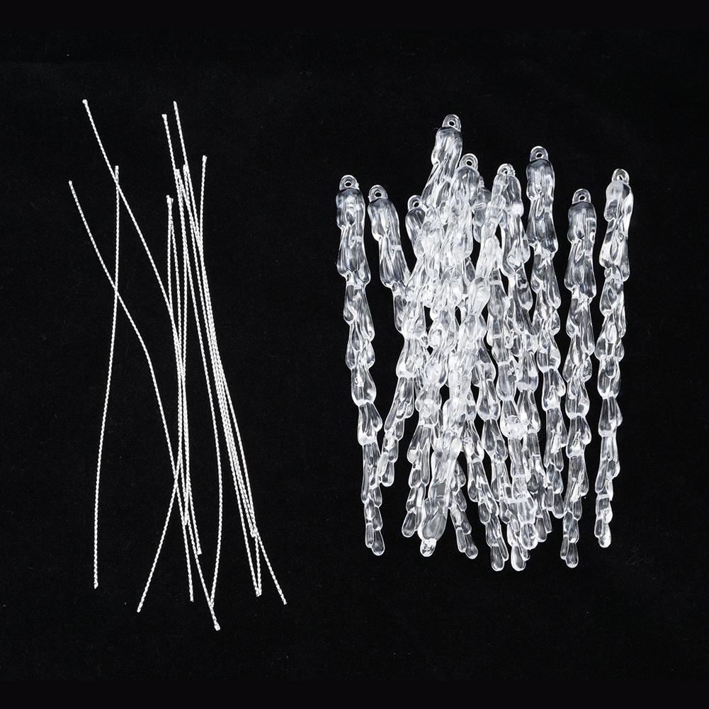 12pcs Christmas Clear Simulation Ice Xmas Tree Hanging Ornament Fake Icicle Winter Party New Year Home Decor Navidad Supplies